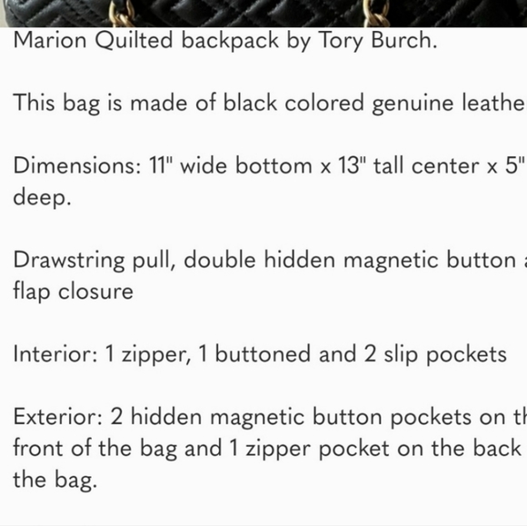 Tory burch backpack - Picture 5 of 7